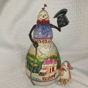 Jim Shore Heartwood Creek - Snowman’s Best Friend Figure - With Dog - 10" Tall